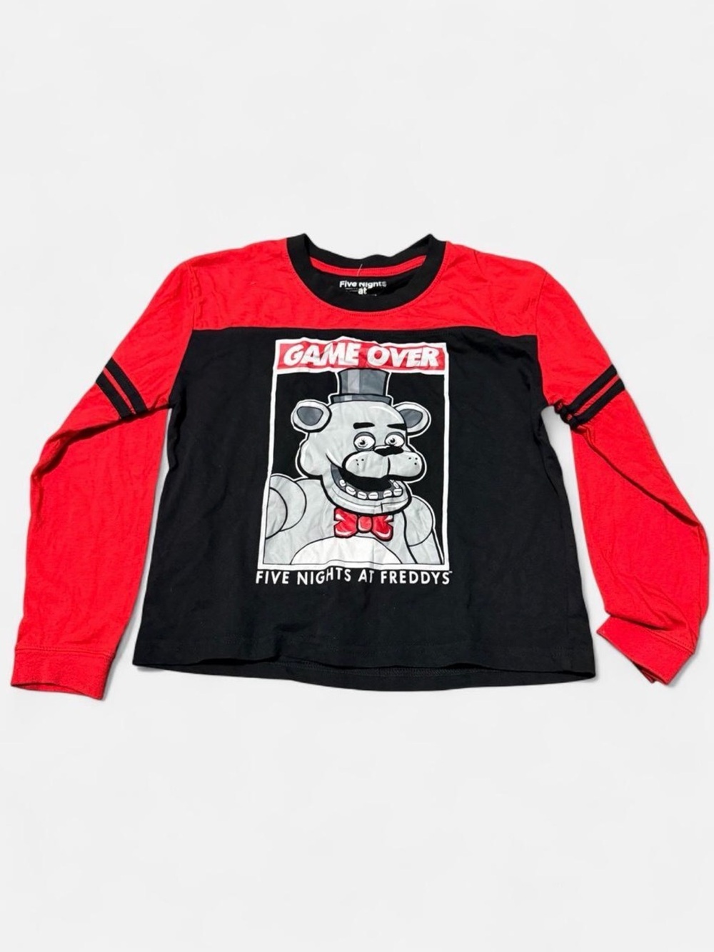 Five Nights at Freddy's kids graphic long sleeve T shirt black red size Small
